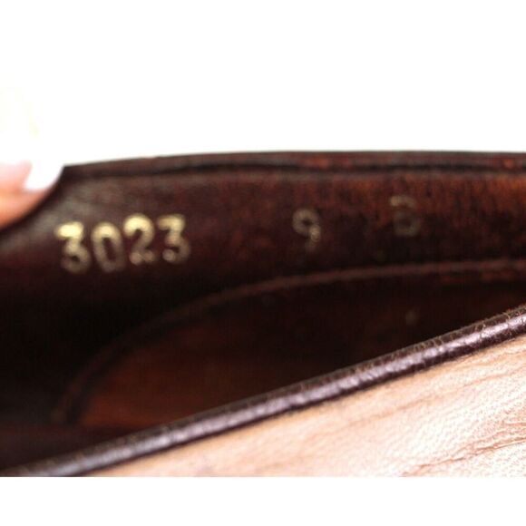 VINTAGE Tano BEIGE BROWN REAL LEATHER LACE MID HEEL ALMOND TOE PUMP SHOES Sz 9B - Picture 8 of 11